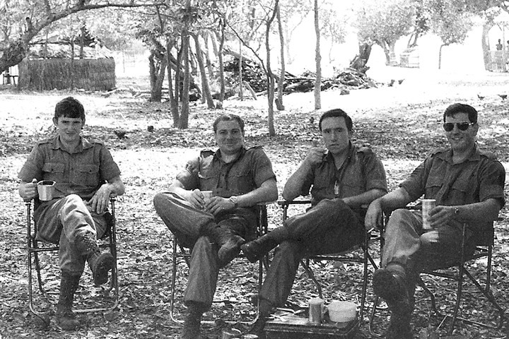  ( 3 Cdo Bde somewhere in Malaya)  L-R :  Dave Pearcy, Mike Walker, Cpl Tony Luckens RM, Sgt Mike Wilkes RM. 