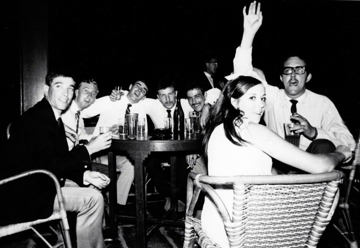  ( Corps Day Singapore 1969 ) L-R : Geoff Cave, Paul Thain, Mick French, Willie Lawson, Dave Peaks, Rod Harris,?? 