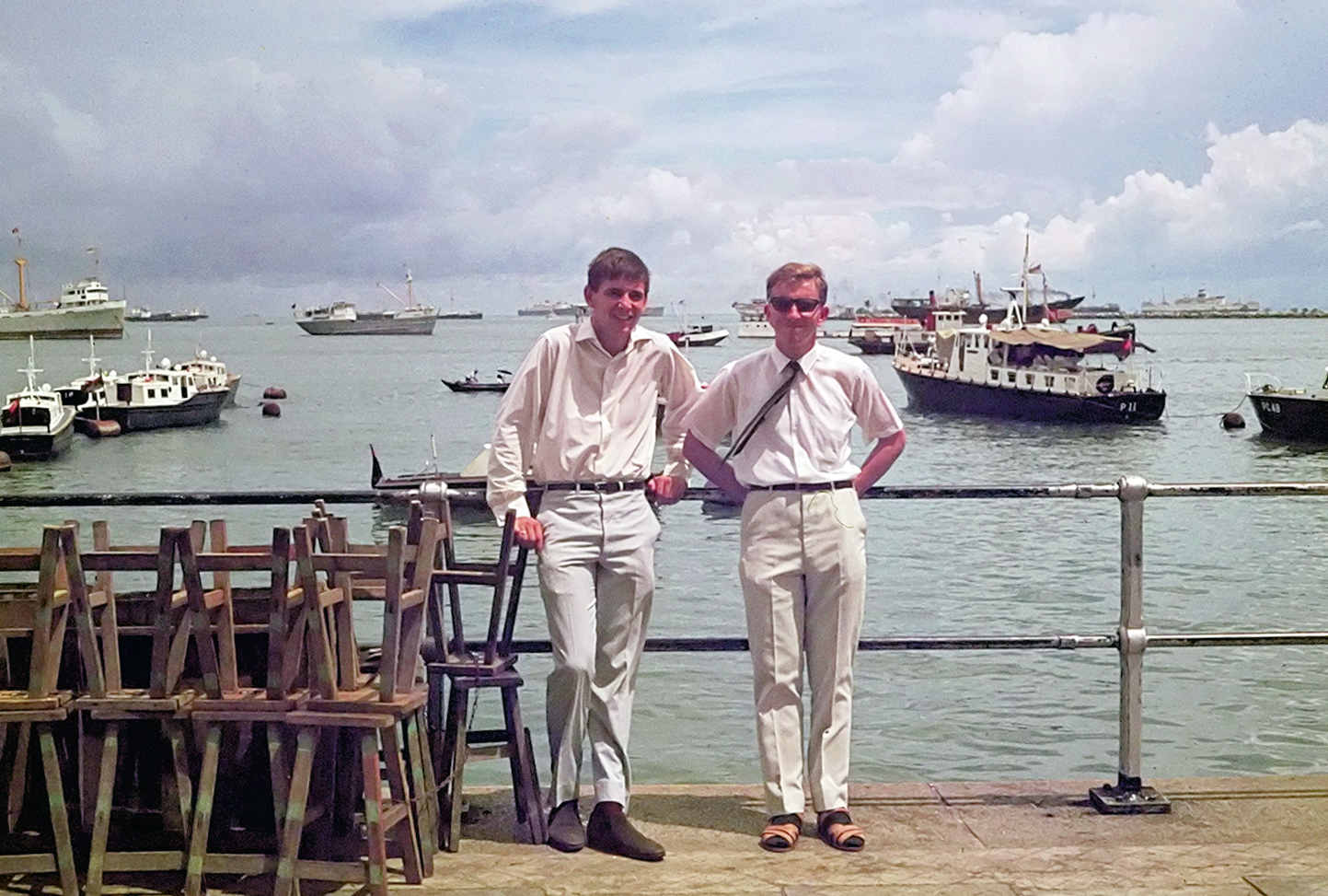  Rene 'Acker' Dee and Mike Courage on Singapore Waterfront 1965/66. 