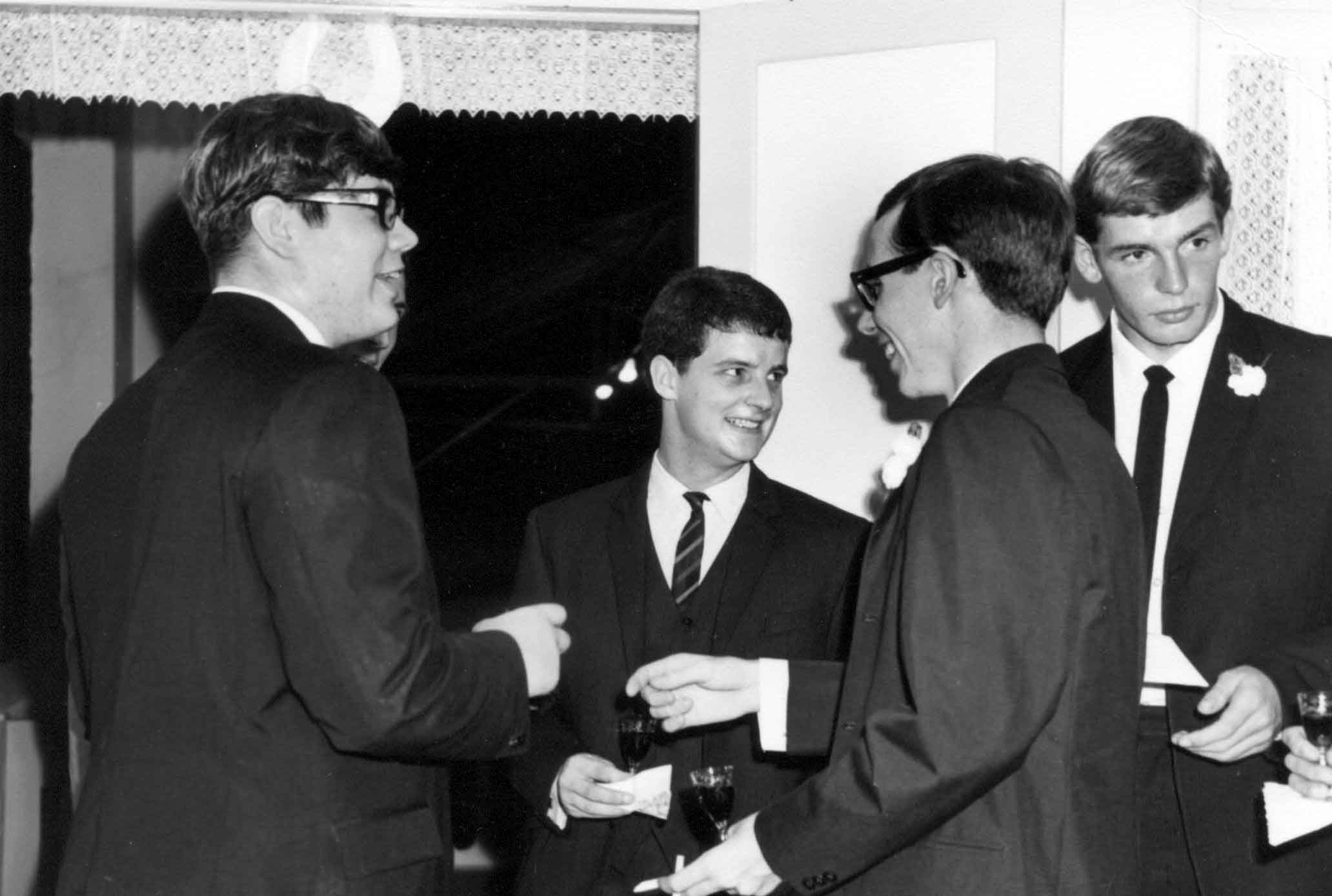  (Post Toast Chat) L-R: Dave Wakelam, John Barnes, Dave Mackney, Pete Pugh (Best Man) 